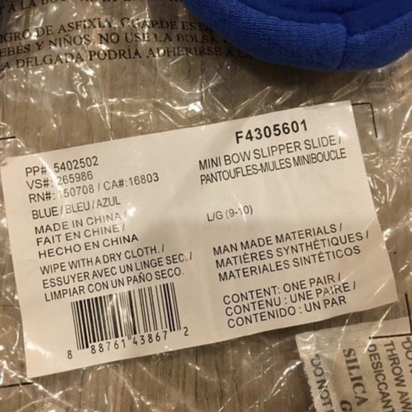 NWT Avon Blue Slide On Slippers 9-10 - Picture 4 of 7